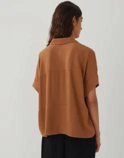 Discount someday Fashion Blouse Met Korte Mouwen Zarko Brown Hazel