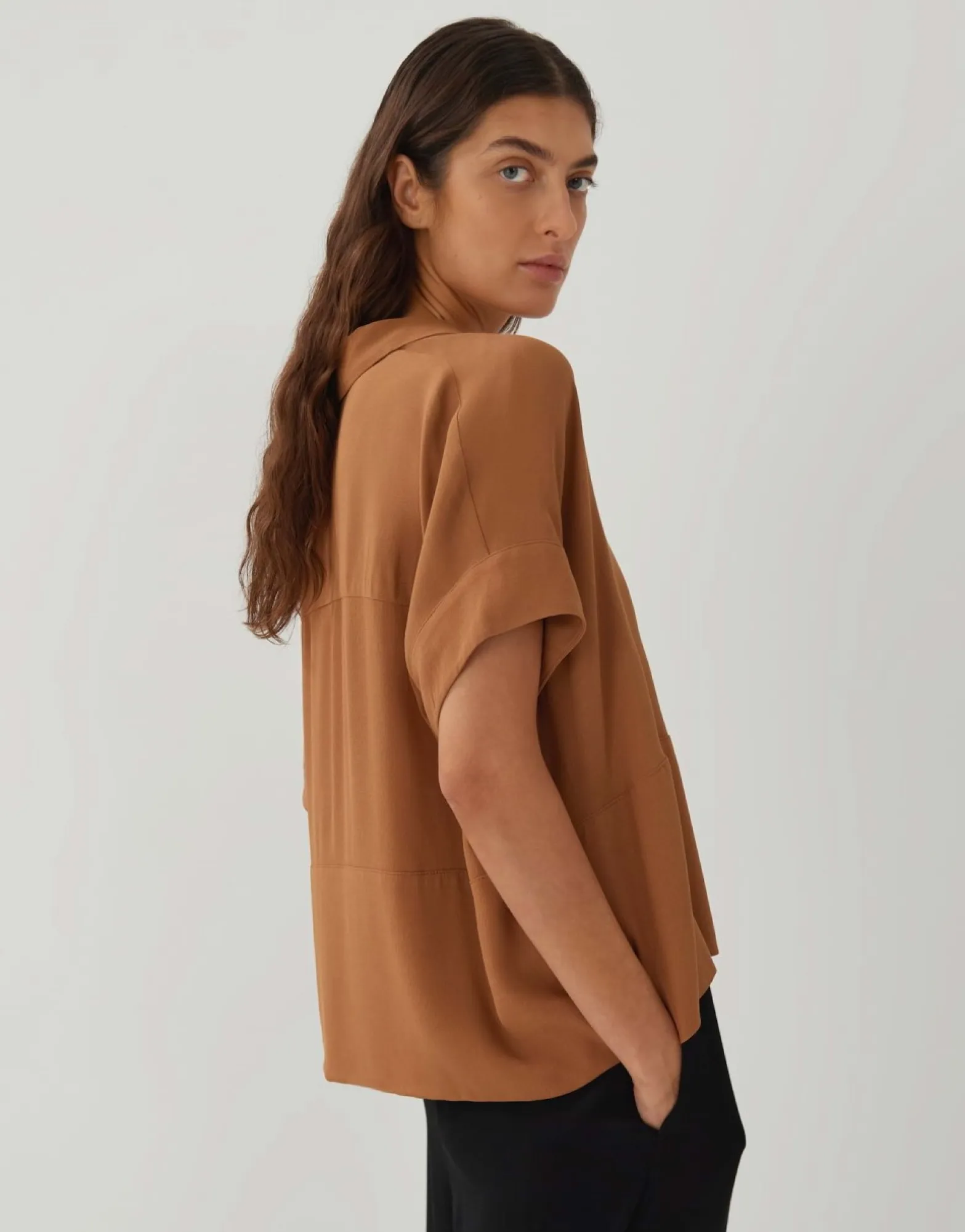 Discount someday Fashion Blouse Met Korte Mouwen Zarko Brown Hazel