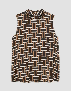 Flash Sale someday Fashion Blouse Met Print Zhana Brown Hazel