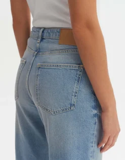 Sale someday Fashion Cropped Straight Jeans Malvi Roll-Up Light Ocean Blue