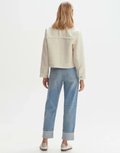 Sale someday Fashion Cropped Straight Jeans Malvi Roll-Up Light Ocean Blue