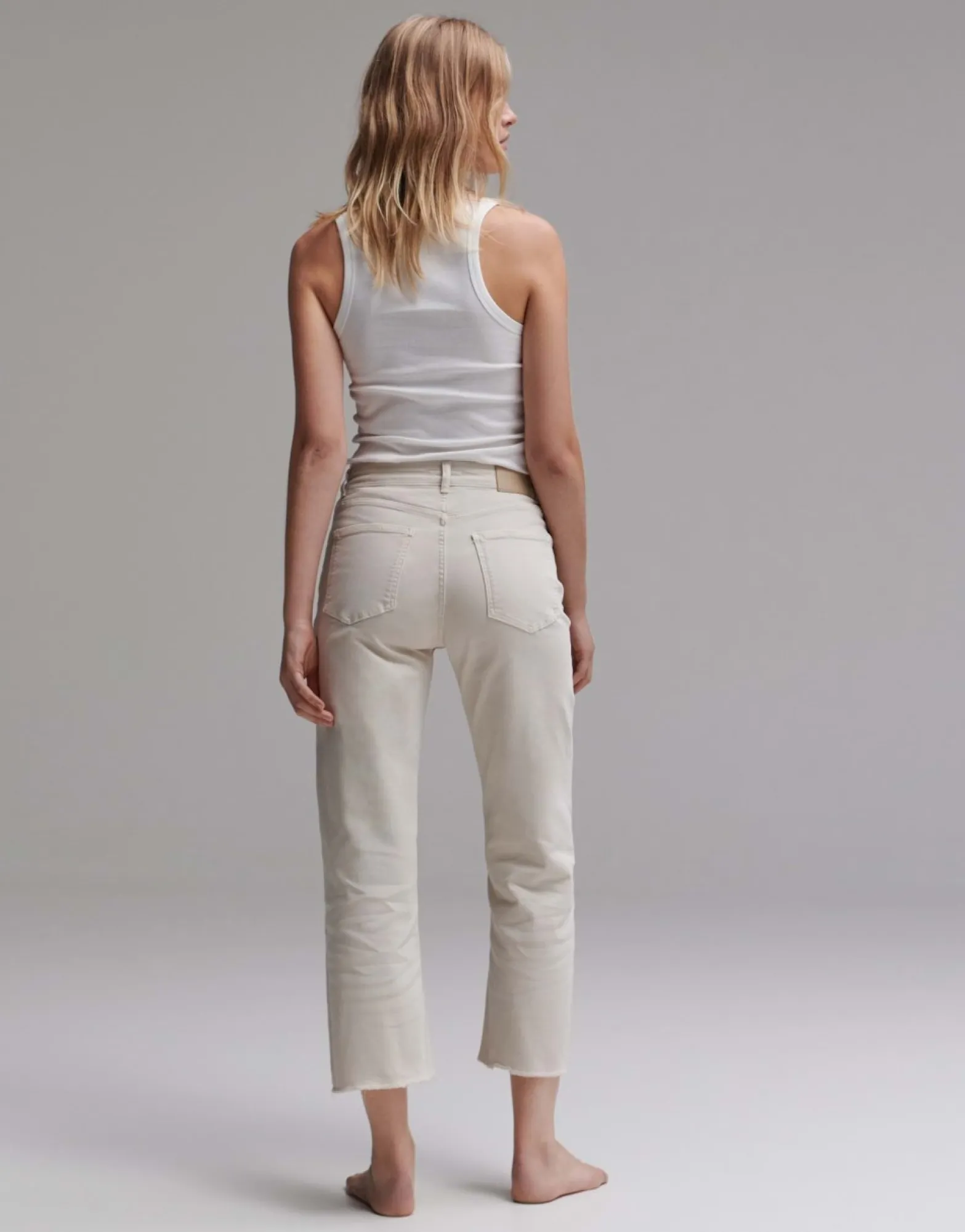 Best someday Fashion Cropped Straight Jeans Momito Color Natural Glaze