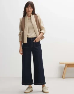 Clearance someday Fashion Cropped Wide Jeans Macona Blue Rinsed Blue