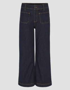 Clearance someday Fashion Cropped Wide Jeans Macona Blue Rinsed Blue