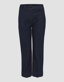 New someday Fashion Cropped Wide Jeans Mila Slit Blue Deep Rinsed Blue