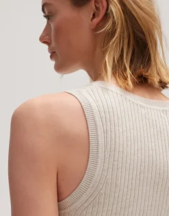 Cheap someday Fashion Gebreid Top Piolana Natural Glaze