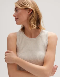 Cheap someday Fashion Gebreid Top Piolana Natural Glaze