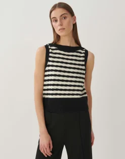 Best someday Fashion Gebreid T-Shirt Taela Black