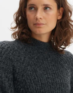 New someday Fashion Gebreide Jurk Wetrissi Graphite Glaze