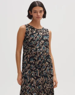 New someday Fashion Jurk Met Print Worta Shadow Deep Teal