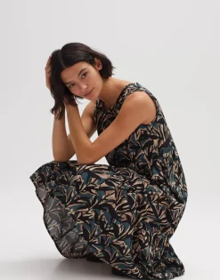 New someday Fashion Jurk Met Print Worta Shadow Deep Teal