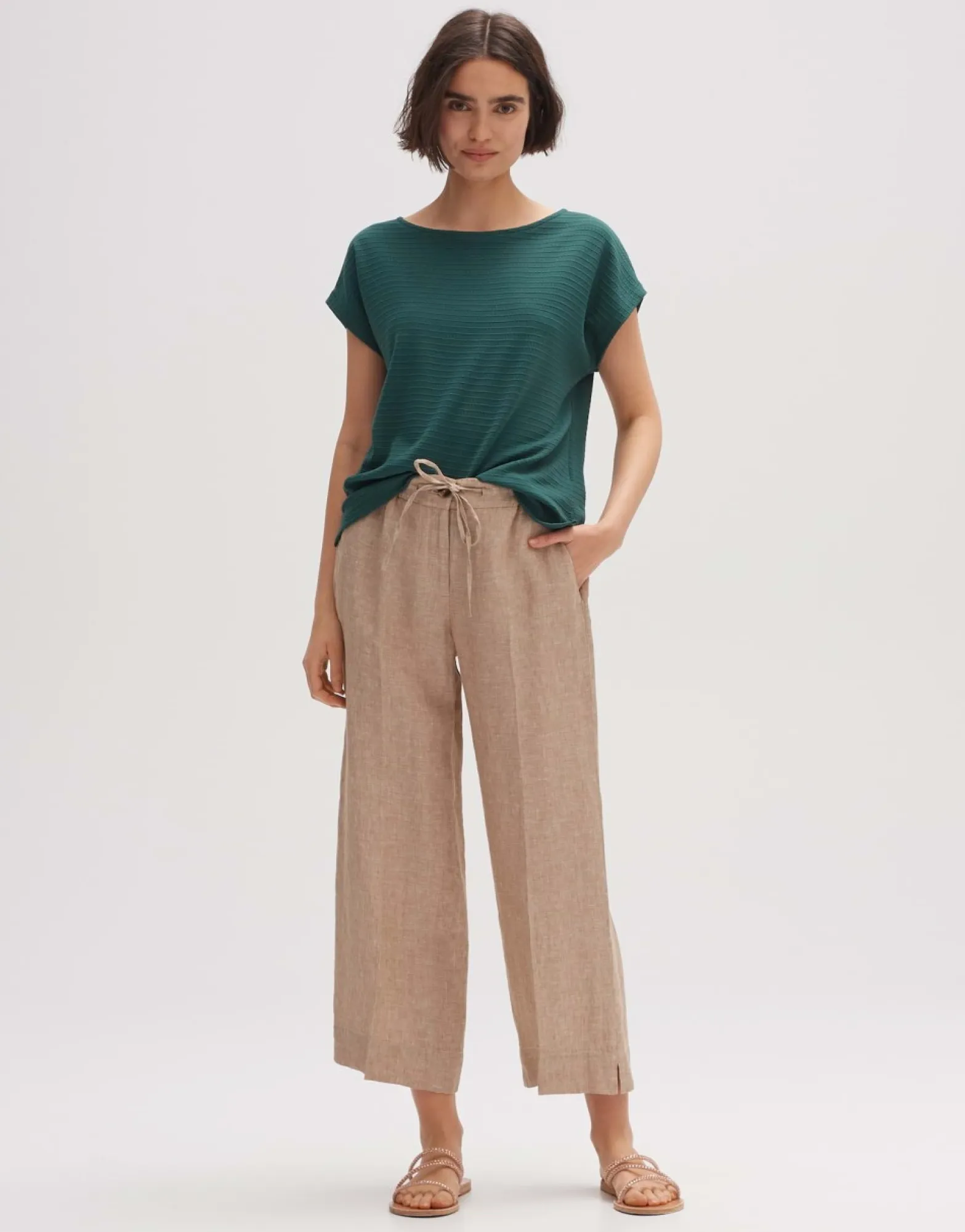 Best Sale someday Fashion Linnen Broek Madeka Natural Glaze