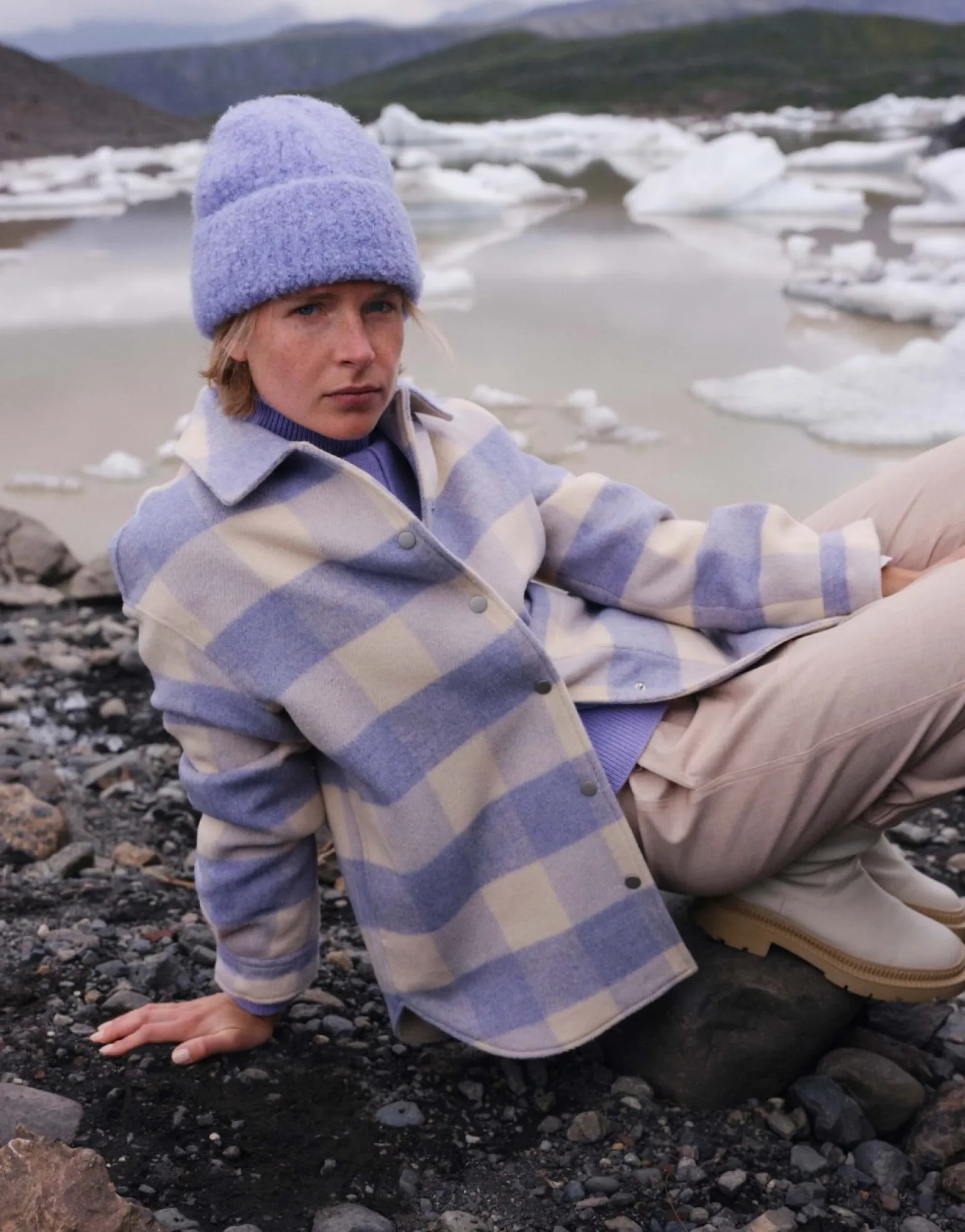 Hot someday Fashion Overhemd Julola Check Soft Viola