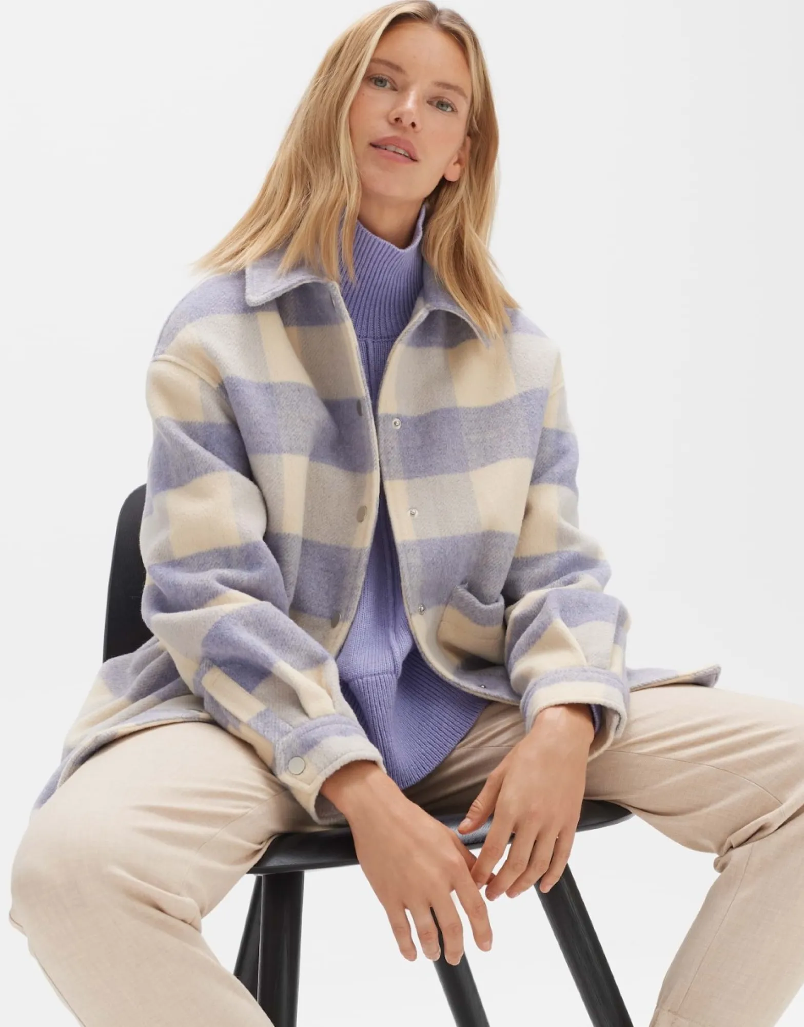 Hot someday Fashion Overhemd Julola Check Soft Viola