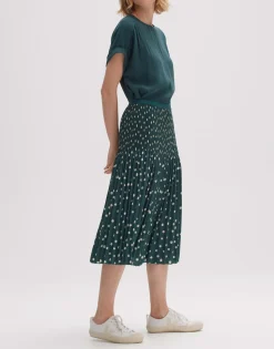 Shop someday Fashion Plissu00E9Rok Ribane Dot Deep Teal