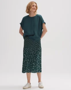 Shop someday Fashion Plissu00E9Rok Ribane Dot Deep Teal