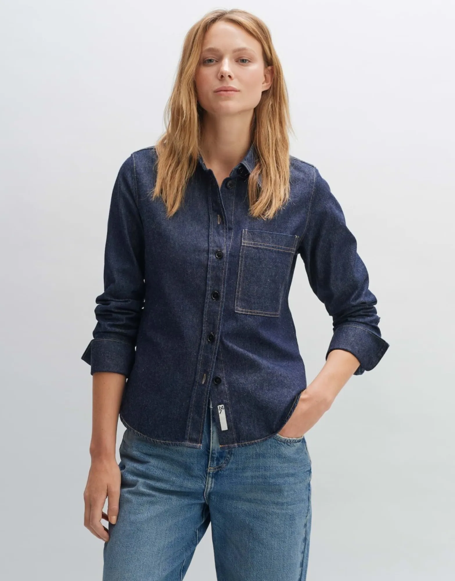 Best Sale someday Fashion Spijkerblouse Famalia Washed Night Blue