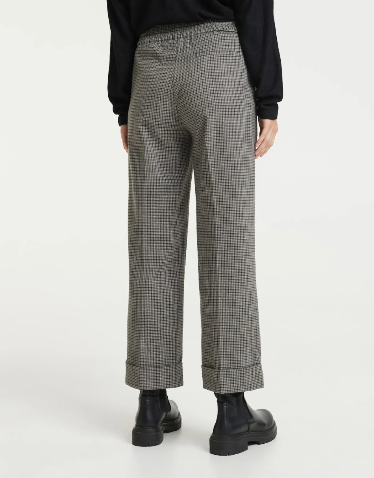 Online someday Fashion Stoffen Broek Maikito Check Hazy Fog Melange