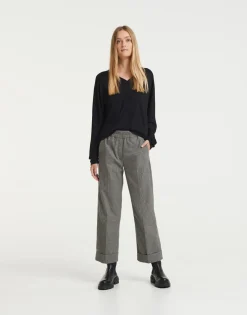 Online someday Fashion Stoffen Broek Maikito Check Hazy Fog Melange