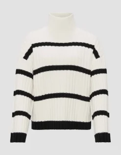 Store someday Fashion Wollen Trui Pory Stripe Milk